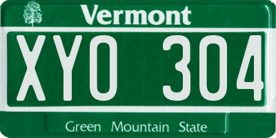 VT license plate XYO304