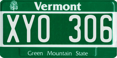 VT license plate XYO306