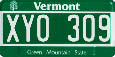 VT license plate XYO309