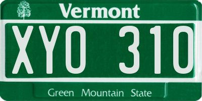 VT license plate XYO310