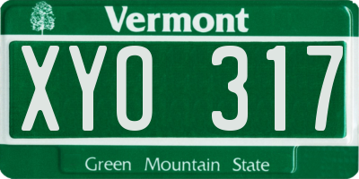 VT license plate XYO317