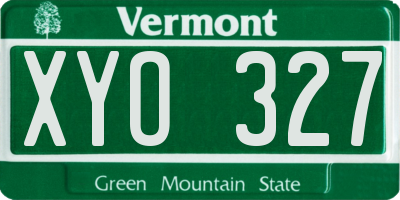 VT license plate XYO327