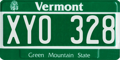 VT license plate XYO328