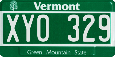 VT license plate XYO329