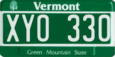 VT license plate XYO330