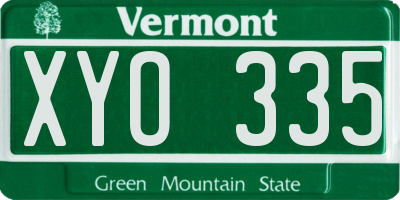 VT license plate XYO335
