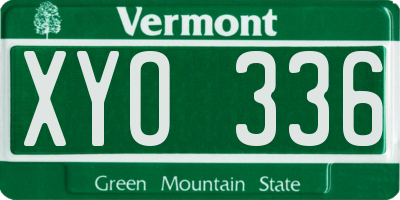VT license plate XYO336