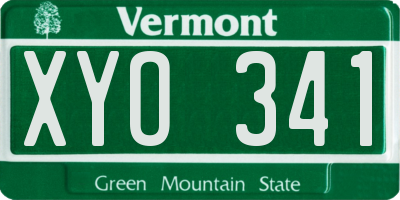 VT license plate XYO341