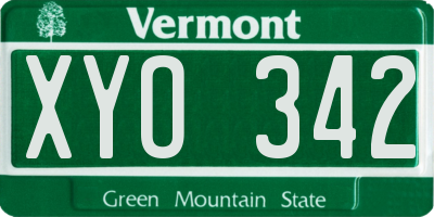 VT license plate XYO342