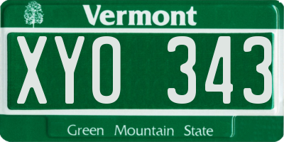 VT license plate XYO343