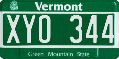 VT license plate XYO344