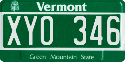 VT license plate XYO346