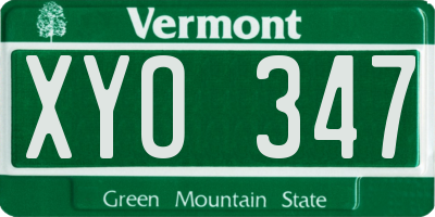 VT license plate XYO347