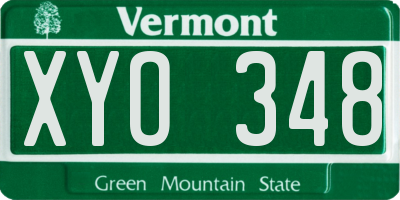 VT license plate XYO348