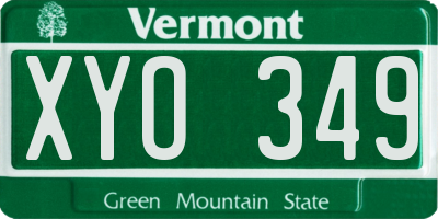 VT license plate XYO349