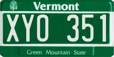 VT license plate XYO351