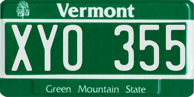VT license plate XYO355