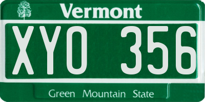VT license plate XYO356