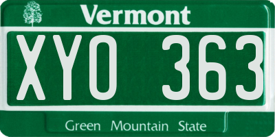 VT license plate XYO363