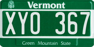VT license plate XYO367