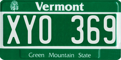 VT license plate XYO369