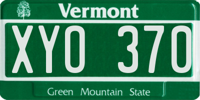 VT license plate XYO370