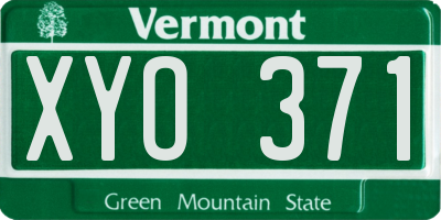 VT license plate XYO371