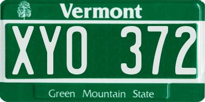 VT license plate XYO372