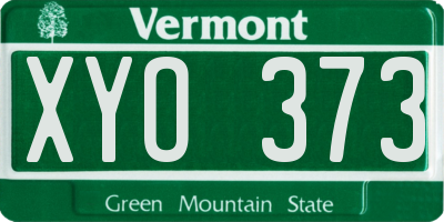 VT license plate XYO373