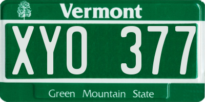 VT license plate XYO377