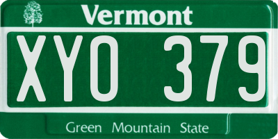 VT license plate XYO379