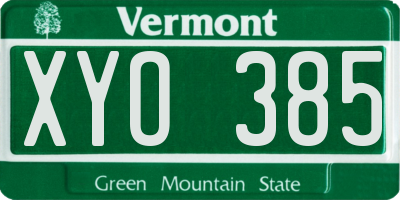 VT license plate XYO385