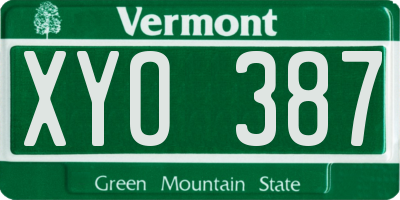 VT license plate XYO387