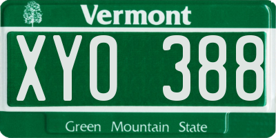VT license plate XYO388