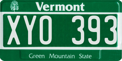 VT license plate XYO393
