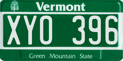 VT license plate XYO396