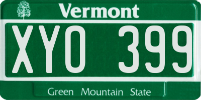 VT license plate XYO399