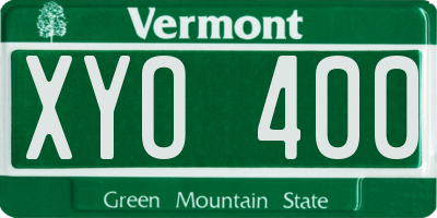 VT license plate XYO400