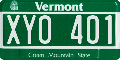 VT license plate XYO401