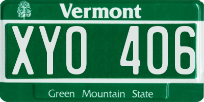 VT license plate XYO406