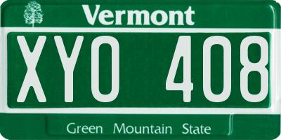 VT license plate XYO408