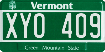 VT license plate XYO409