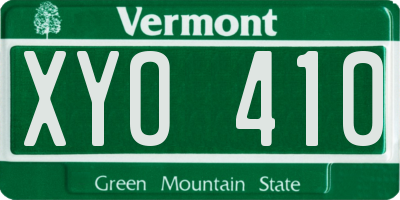 VT license plate XYO410