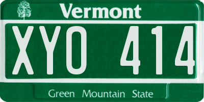 VT license plate XYO414