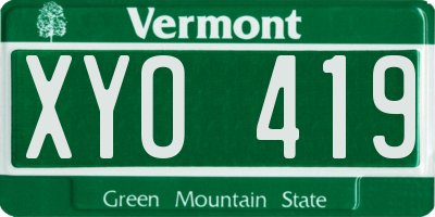 VT license plate XYO419