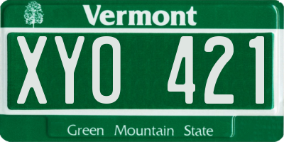 VT license plate XYO421