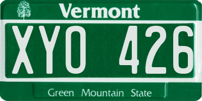 VT license plate XYO426
