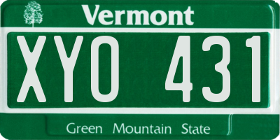 VT license plate XYO431