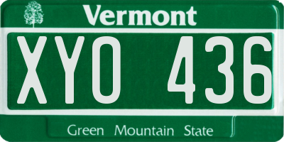 VT license plate XYO436