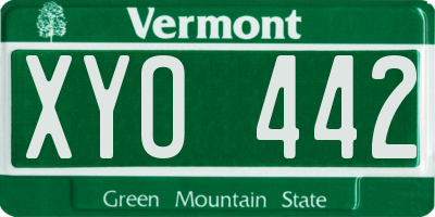 VT license plate XYO442